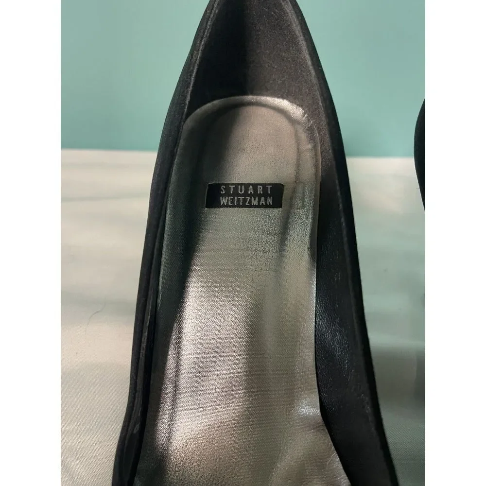 Stuart‎ Weitzman Black Suede Heels - Sz 7.5 Classic Elegance S-255